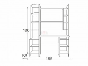 Стол письменный Омега 1 млечный дуб в Троицке - troick.mebel74.com | фото 3