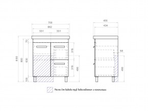 Тумба Nova 2-700 2 ящика 1 дверца Миранда в Троицке - troick.mebel74.com | фото 4