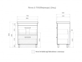 Тумба Nova 2-700 2 ящика Миранда в Троицке - troick.mebel74.com | фото 6