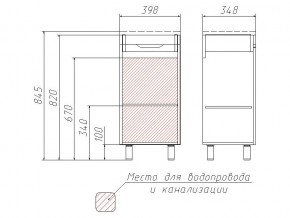 Тумба под умывальник Andrea 40 3D без ящика в Троицке - troick.mebel74.com | фото 3