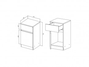 Тумба с 1 ящиком Мори МПТ400 белый в Троицке - troick.mebel74.com | фото 3