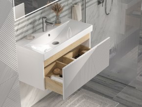 Тумба с раковиной Edge 80 подвесной белый в Троицке - troick.mebel74.com | фото 2