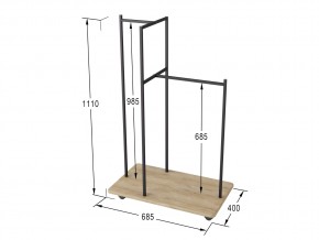 Вешалка гардеробная Стик дуб сонома в Троицке - troick.mebel74.com | фото 2