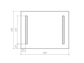 Зеркало Гуд лайт Good Light 2 90 с подсветкой в Троицке - troick.mebel74.com | фото 2